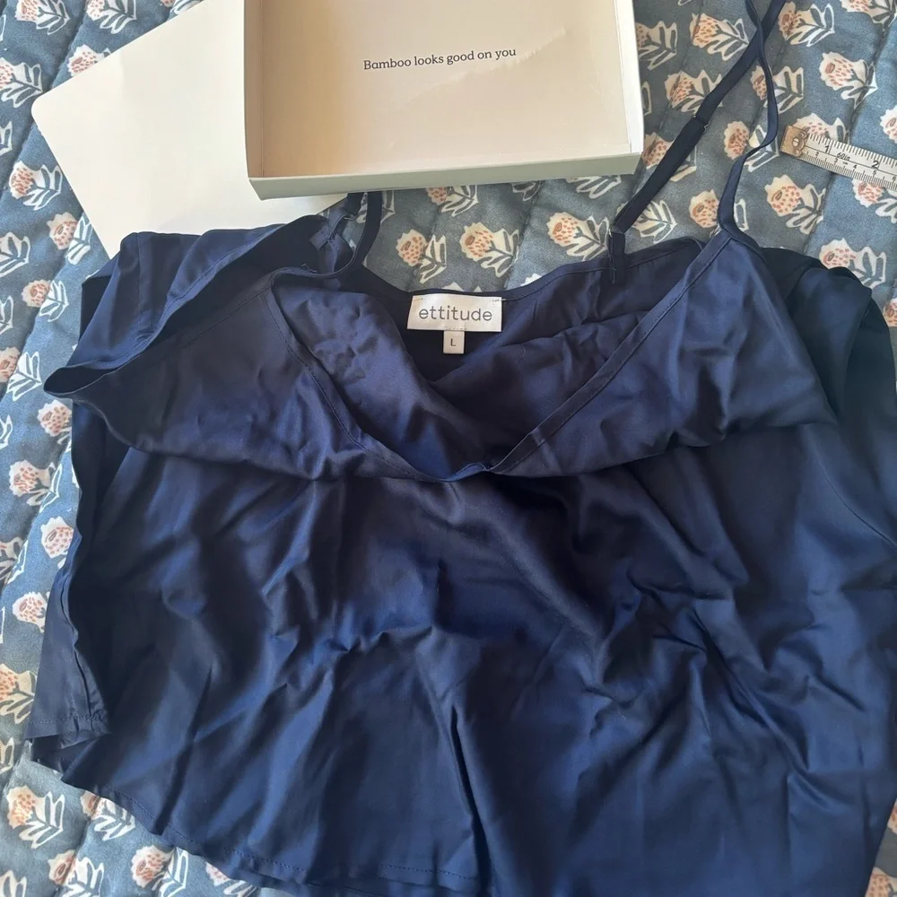 🌿NWT Ettitude Bamboo Women's Cami, Pick Lg (Ocean) or XL (Onyx OR Rose) 💤 - Picture 10 of 12